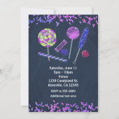 Chalkboard Candy Land Sweets Chalk Doodles Party Invitation (Back)