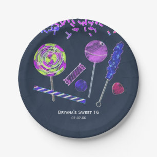 Chalkboard Candy Land Sweets Chalk Doodles Party Paper Plates