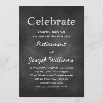 Chalkboard Celebrate Retirement Party Invitations by Joyful_Expressions at Zazzle