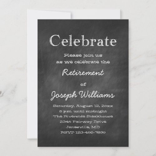 Chalkboard Celebrate Retirement Party Invitations