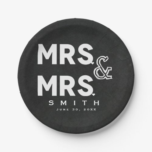 Chalkboard Chalk MR  MR Gay Wedding Engagement Paper Plates