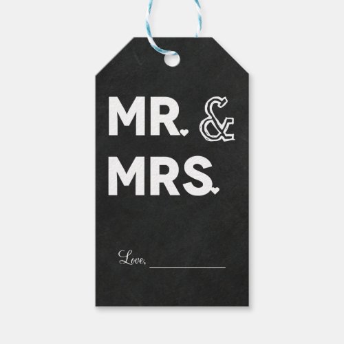 Chalkboard Chalk Mr  Mrs Wedding Engagement Gift Tags