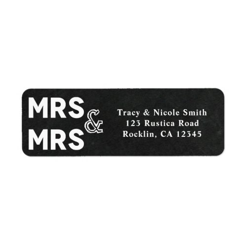 Chalkboard Chalk Mrs  Mrs Wedding Engagement Label