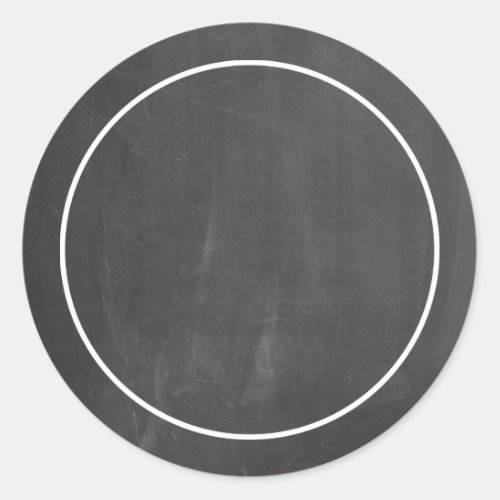 Chalkboard Chalked Blank White Frame Add Your Text Classic Round Sticker