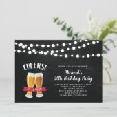 Chalkboard, Cheers 30th Birthday Party Invitation (Standing Front)