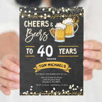 Chalkboard cheers and beers birthday