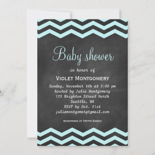 Chalkboard &amp; Chevron Baby Shower Invitation