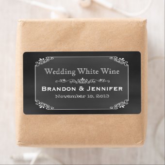 Chalkboard Chic Custom Wedding Mini Wine Labels | Zazzle