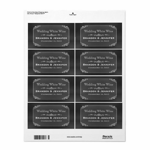 Chalkboard Chic Custom Wedding Mini Wine Labels | Zazzle