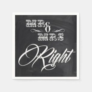 chalkboard chic vintage typography mr and mrs napkins