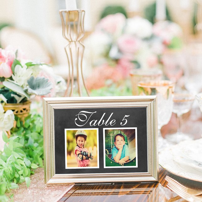 Chalkboard Childhood Photo Table Number Card (Creator Uploaded)