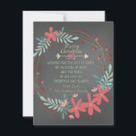 Chalkboard Christian Christmas Card<br><div class="desc">Rustic pink and teal blue rustic wreath Christian chalkboard Christmas card. This country Christian Christmas flat chalkboard Christmas card is easily customized with your details.</div>