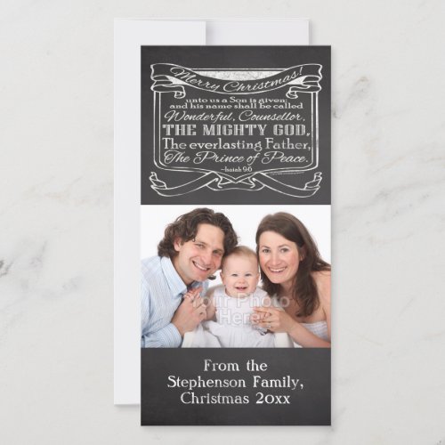 Chalkboard Christian Christmas Holiday Card