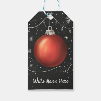 Chalkboard Christmas Bauble Gift Tags