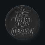 Chalkboard Christmas Calligraphy Lettering Chalk Paper Plates<br><div class="desc">Fashionable and fun chalkboard look. It will make people break out in song…. "Five Gold Rings…" Perfectly classy and classic holiday background for your delicious appetizers. This plate also comes with a 'real' chalkboard background and is also featured on many other items - from cards to t-shirts, just check in...</div>