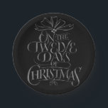 Chalkboard Christmas Calligraphy Lettering Chalk Paper Plates<br><div class="desc">Fashionable and fun chalkboard look. It will make people break out in song…. "Five Gold Rings…" Perfectly classy and classic holiday background for your delicious appetizers. This plate also comes with a 'real' chalkboard background and is also featured on many other items - from cards to t-shirts, just check in...</div>
