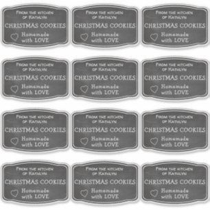Chalkboard Christmas Cookies Homemade with LOVE Sticker