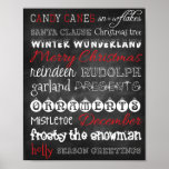 Chalkboard Christmas Decoration- Poster<br><div class="desc">This chalkboard poster,  designed by Esthetic Journeys,  comes with a chalkboard background. No actual chalkboard is included in the actual item,  it is an image only. Buy for you or give as a great gift,  either framed or alone.</div>