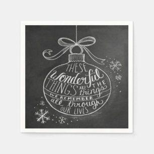 Chalkboard Christmas Holiday Ornament Napkins