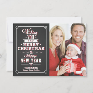 Chalkboard Christmas Holiday Photo Card