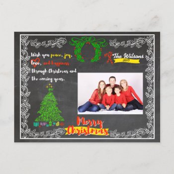 Chalkboard Christmas Holiday Postcard by CreativeMastermind at Zazzle