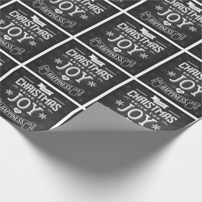 Chalkboard Christmas Joy Wrapping Paper (Corner)