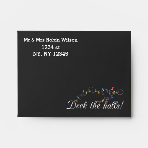 Chalkboard Christmas Lights custom envelopes