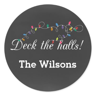 Chalkboard Christmas Lights holiday stickers