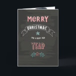 Chalkboard Christmas Photo Greeting Card<br><div class="desc">A chalkboard-design, folded, greeting card with a cheery holiday message in the front and your favorite photo on the inside. (FP) The card is easy to customize with your wording, font and font color. Not exactly what you're looking for? All our products can be custom designed to meet your needs...</div>
