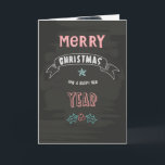 Chalkboard Christmas Photo Greeting Card<br><div class="desc">A chalkboard-design, folded, greeting card with a cheery holiday message in the front and your favorite photo on the inside. (FP) The card is easy to customize with your wording, font and font color. Not exactly what you're looking for? All our products can be custom designed to meet your needs...</div>