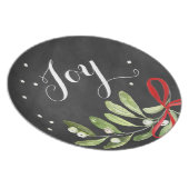 Chalkboard Christmas Plate Mistletoe Melamine (Right Side)