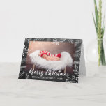 Chalkboard Christmas Snowy Branches Photo Holiday Card<br><div class="desc">Chalkboard background with hand drawn chalk winter branches and snow,  "Merry Christmas" script in white,  folded photo greeting card.</div>