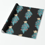 Chalkboard Christmas Tree Doodles Wrapping Paper<br><div class="desc">Chalk Like Christmas Themed Pattern on Wrapping Paper</div>