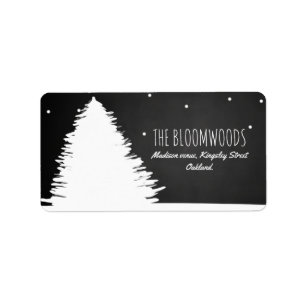 Chalkboard Christmas Tree   Winter Holiday Label
