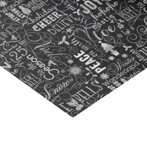 Chalkboard Christmas Typographic Tissue Paper