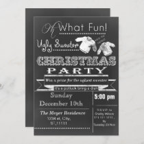 Chalkboard Christmas Ugly sweater Party Invitation