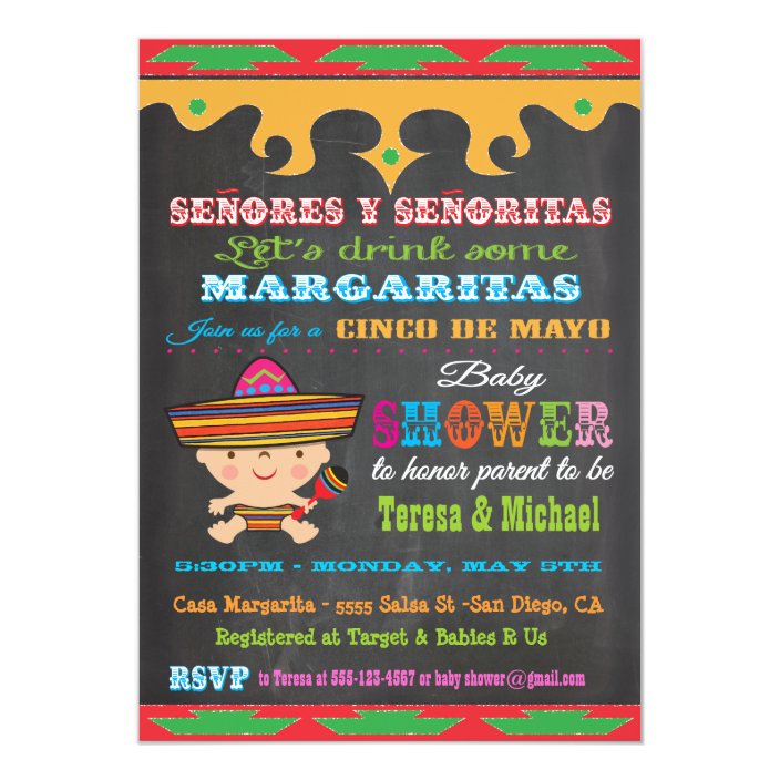 cinco de mayo baby shower invitations