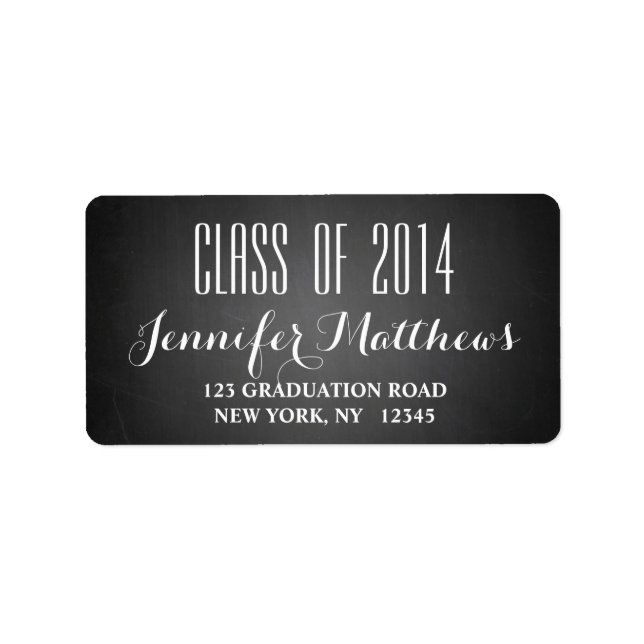 Chalkboard Class of 2014 Graduation Address Label (Front)