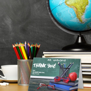 Chalkboard Classroom Teacher Appreciation Letterpress Thank You Card