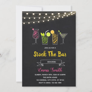 Chalkboard cocktail stock the bar invitation
