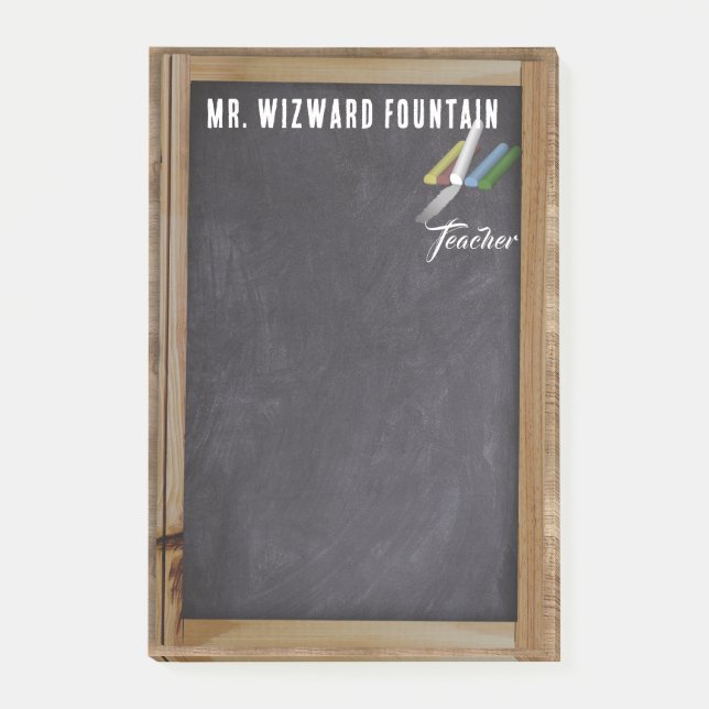 Chalkboard Color Chalk Personalize Teacher | Post-it Notes (Front)