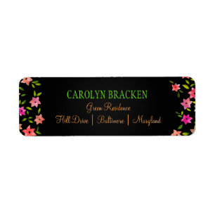 Chalkboard Colorful Flower Wreath Wedding Label