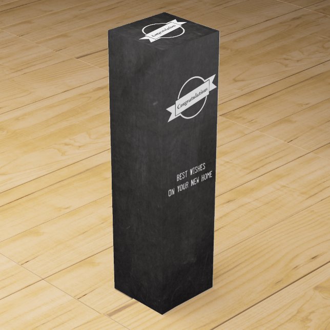 Chalkboard Congratulations Gift Wine Box (Front)