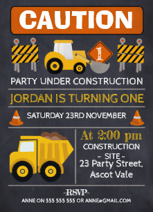 construction birthday invitations zazzle