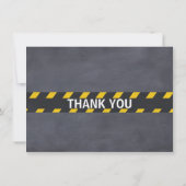 Chalkboard Construction Truck Thank You Card (Back)
