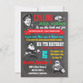 Chalkboard Cops and Robbers  Party Invitation (Front)