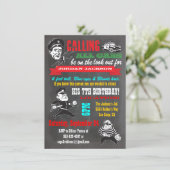 Chalkboard Cops and Robbers  Party Invitation (Standing Front)
