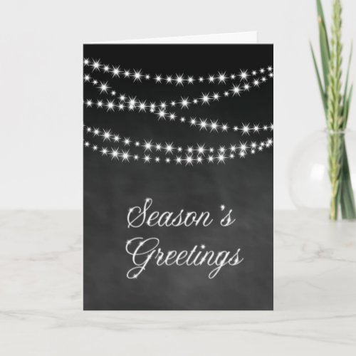 Chalkboard Corporate Holiday Card _ Twinkle Lights
