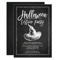 Chalkboard Costume Party Halloween Party Card