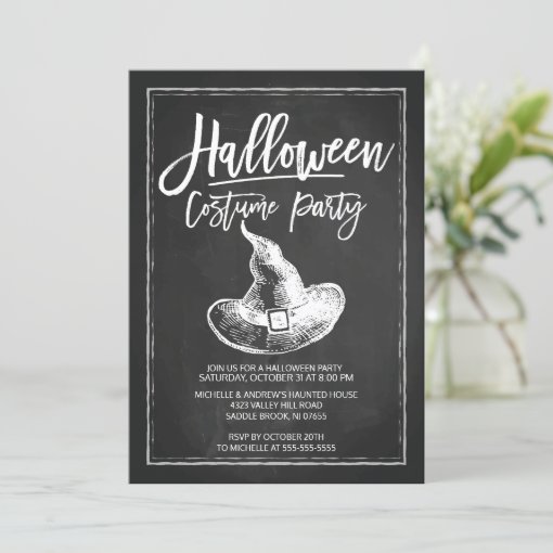 Chalkboard Costume Party Halloween Party Invitation Zazzle